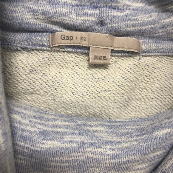 Gap Light Blue White Funnel Neck Sweatshirt Size XS - Picture 4 of 4